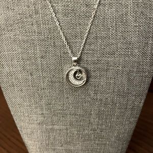 Moon & Back Silver Necklace
